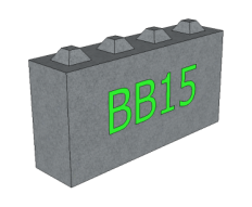 Betonový blok BBU15 1200x300x600 mm